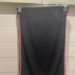 Gibson Black Pencil Skirt with Red Accents